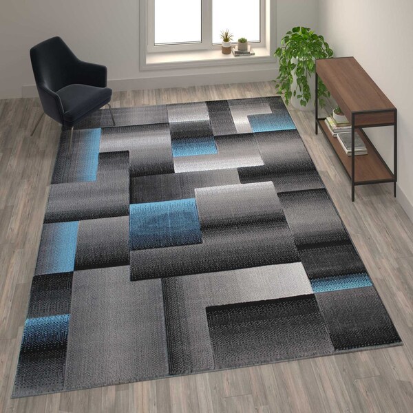 Flash Furniture Blue 8' x 10' Modern Color Blocked Area Rug ACD-RGTRZ861-810-BL-GG - main